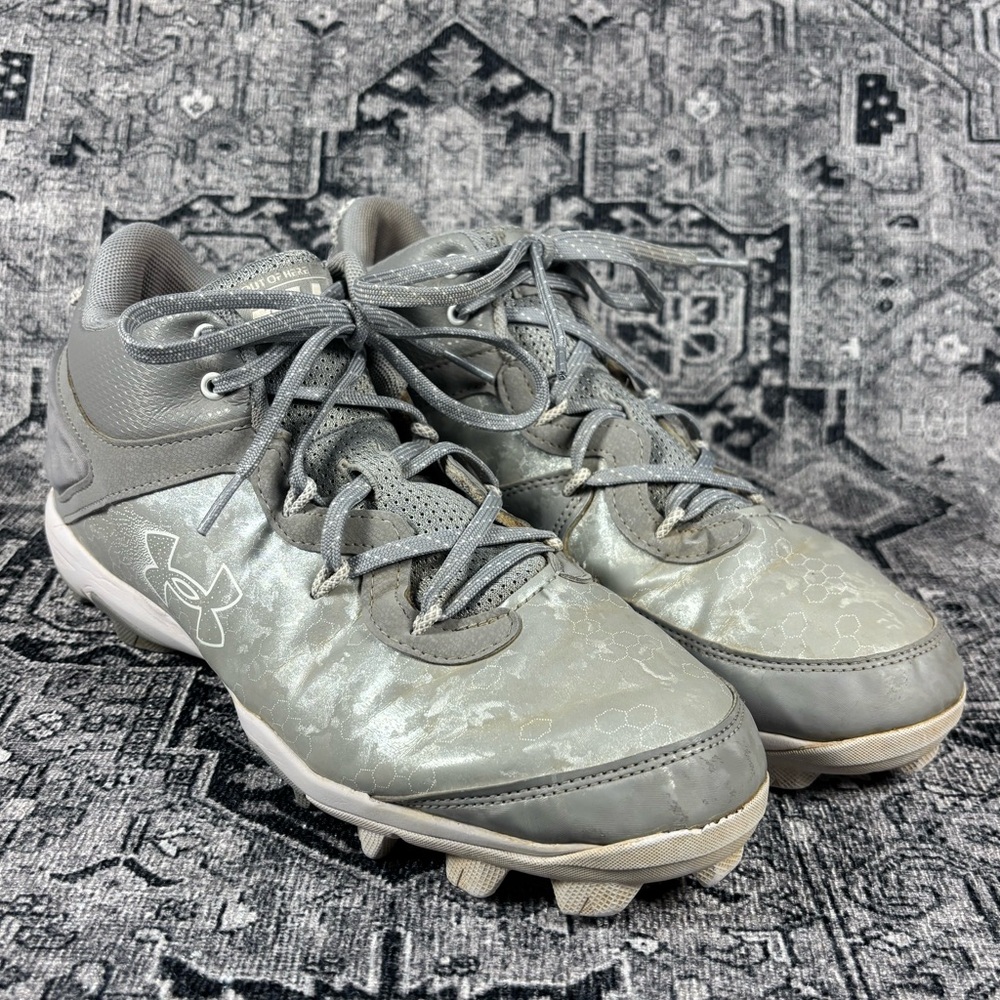 Under Armour Men's Harper 8 Mid RM Halo‎ Gray Baseball Shoes Size 8.5